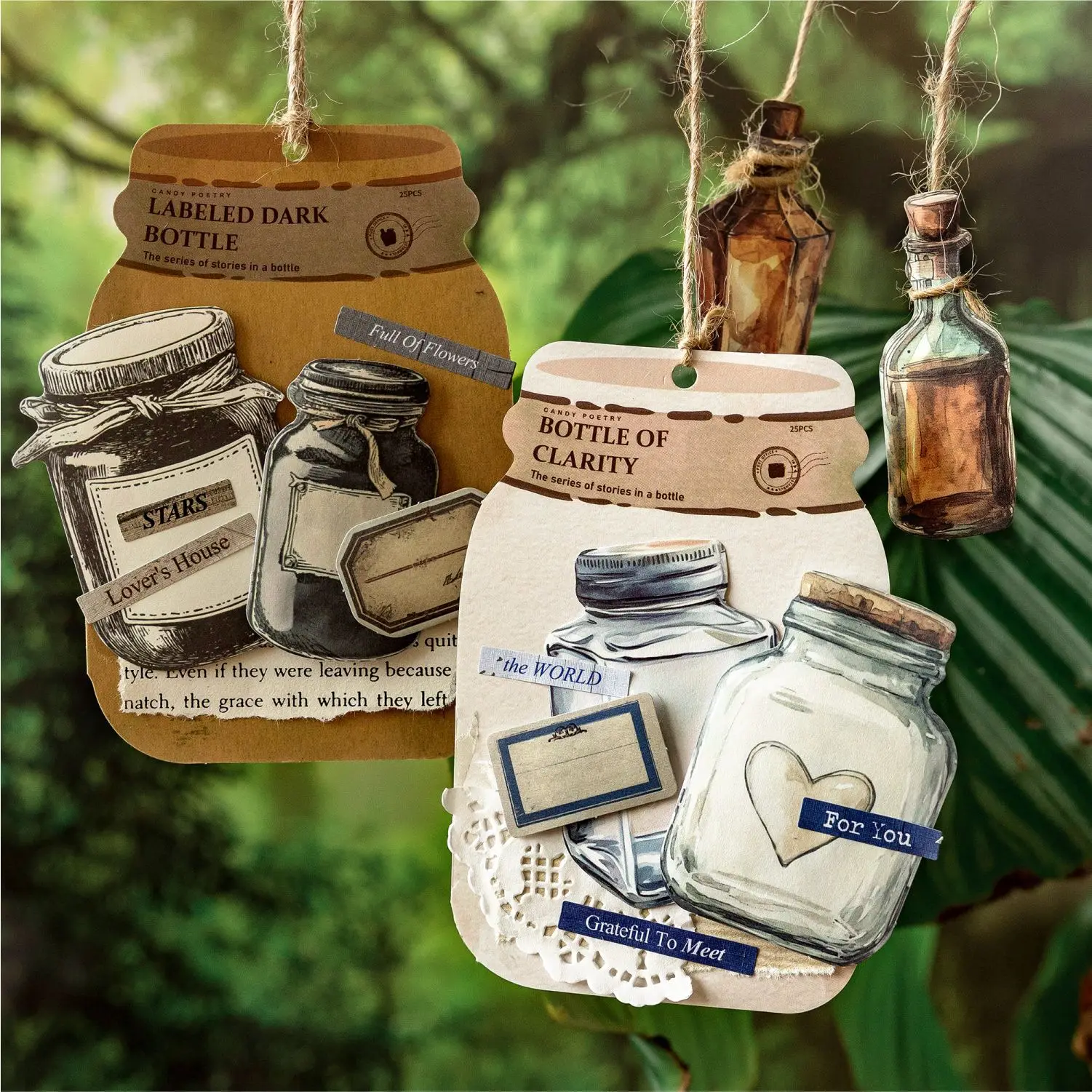 25pcs/1lot Kawaii Scrapbook Sticker Bottle Story Scrapbooking Supplies Planner Decorative Stationery Sticker