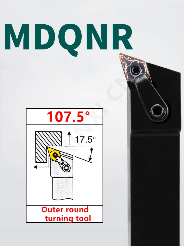 

CNC Tool Holder 107.5 Degree External Turning Tool MDQNR2020K15/2525M11 for Lathe/Machining