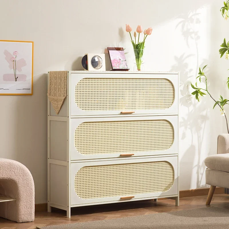 Modern Cream wind all solid wood bookcase simple children's locker open storage cabinet living room study combination locker