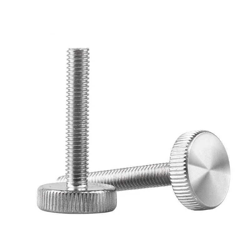 Stainless Steel Knurled Thumb Screws M3 M4 Flat Head Hand Tightening Adjustment Screws  Bolt for PC
