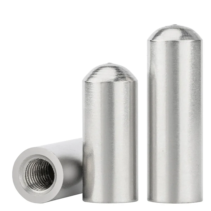 M6 304 Stainless Steel Inner Thread Locating Pins Dowels Round Head Cylindrical Pins with Thread Holes