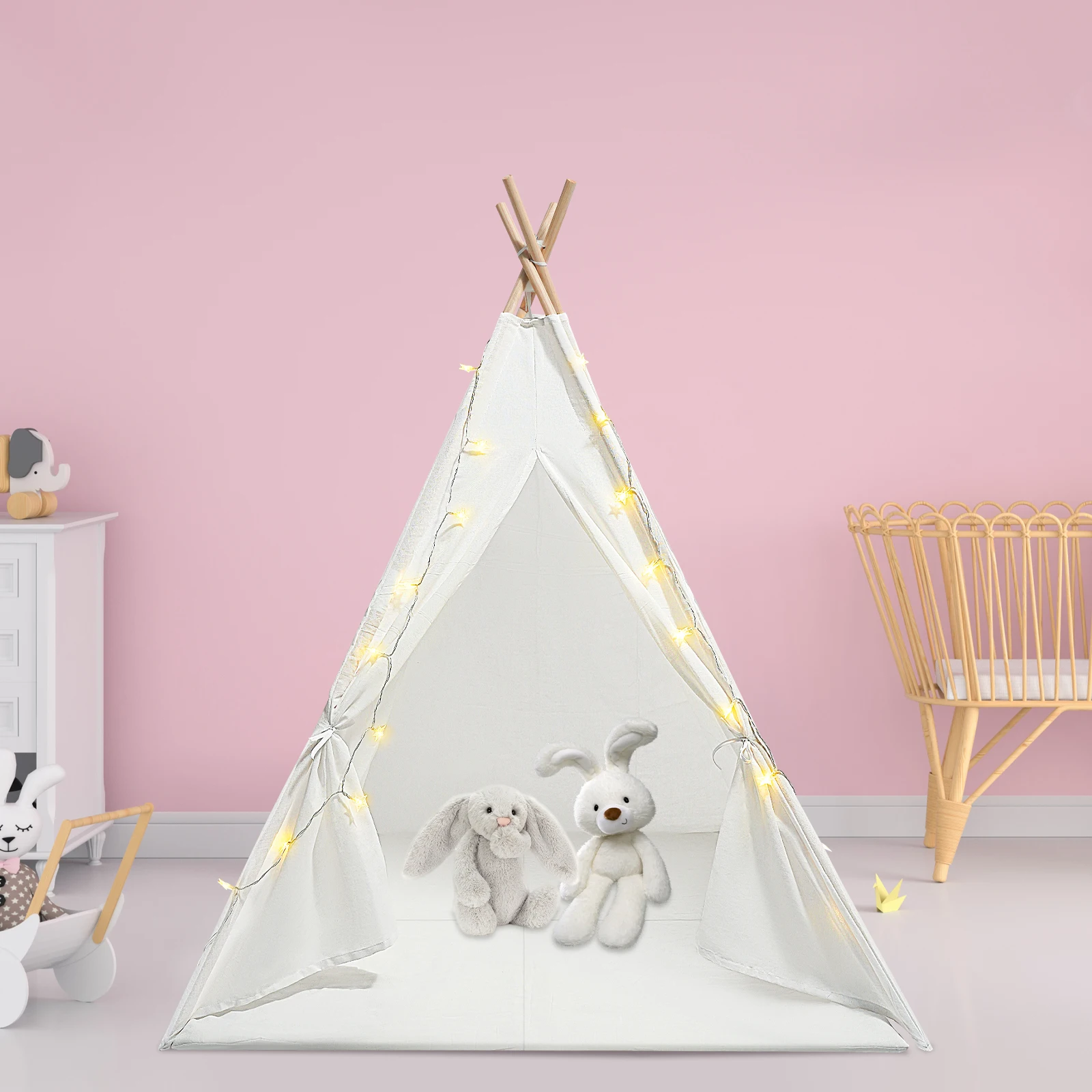 Kindertent voor kinderen 160 cm, draagbare tent voor kinderen binnenhuishouden, meisje en jongen speelgoedkasteeltent speelhuis voor kinderen