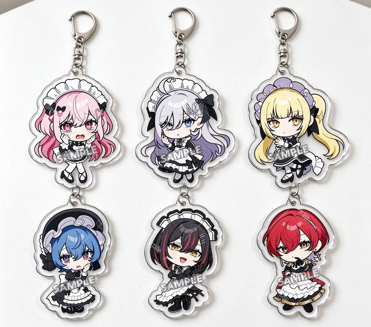 6cm  Playing Death Games to Put Food on the Table Acrylic Pendant Keychains Bag Decorations Cartoon Character Fans Gifts