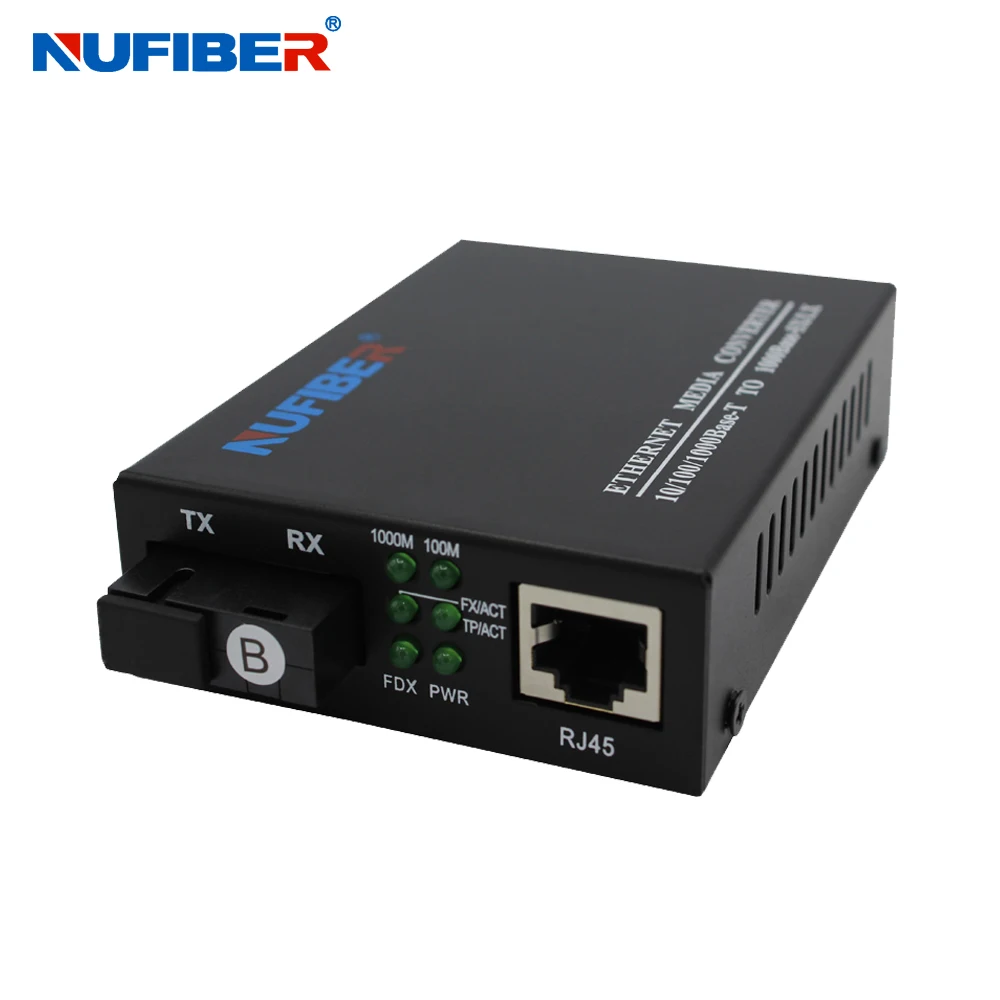 Convertitore multimediale Ethernet Gagibit 10/100/1000Mbps RJ45 a 1000M Fibra SC monomodale