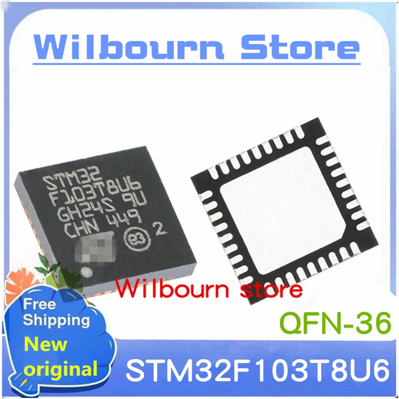 

5PCS/LOT~20PCS/LOT STM32F103T8U6 STM32F103T8Ub STM32 F103T8U6 QFN36 New original