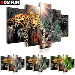 HOMFUN 5pcs Full Square/Round Drill 5D DIY Diamond Painting