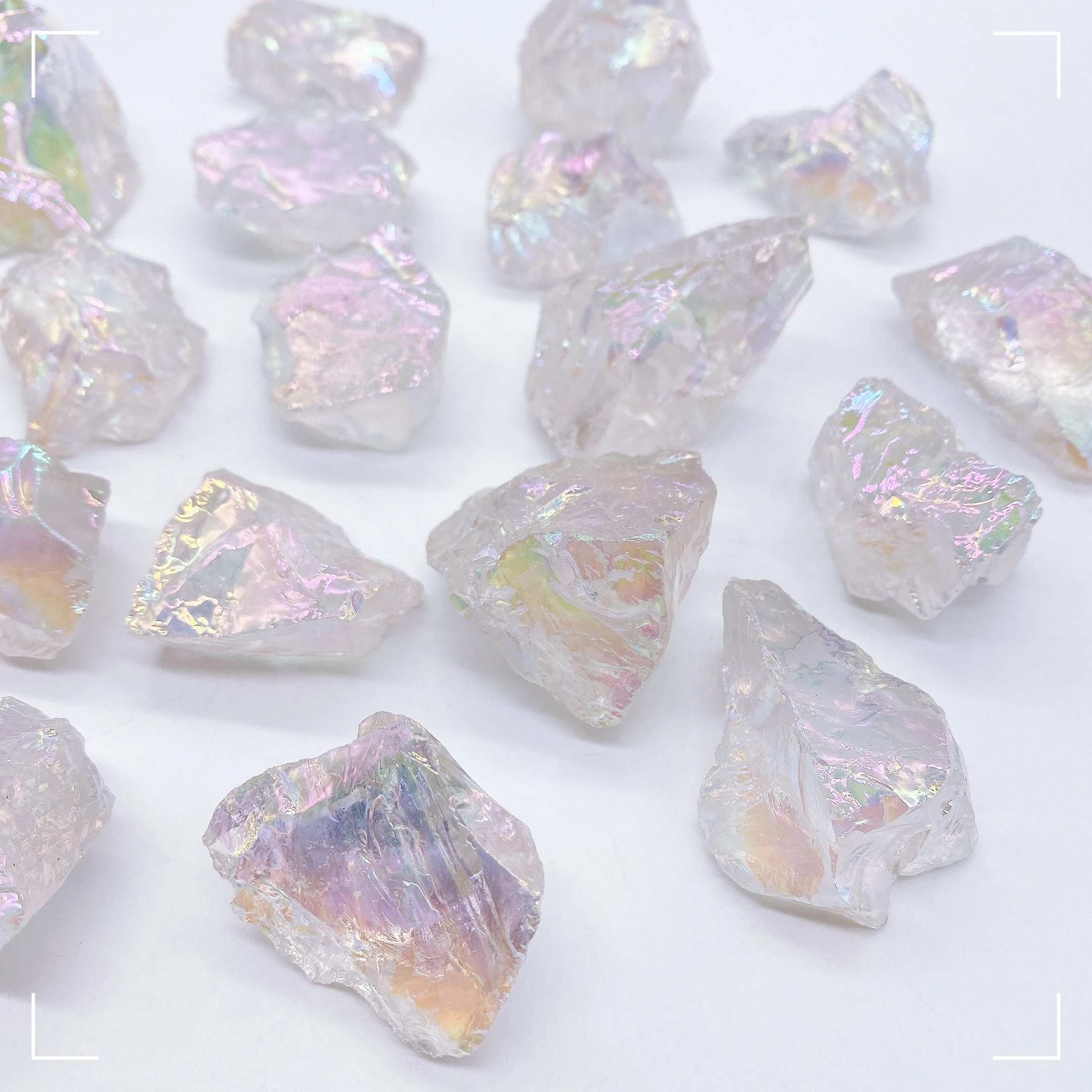 Natural Crystal Raw Stone High Quality Aura Clear Quartz Electroplated Gems Jewelry Glitter Crystal Healing Home Decor Gift