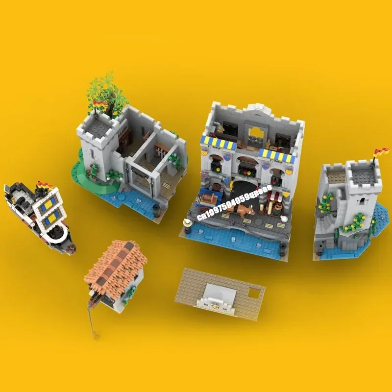 NEW 3564PCS MOC10305 European Medieval Street View Fortified Port Model Custom Puzzle DIY creative ideas Kid Toy Birthday Gift