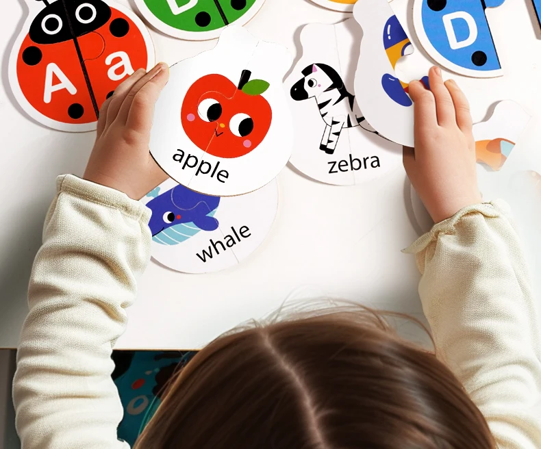 Alphabet-Lernpuzzle-Spielzeug, passendes Buchstabenspiel, Montessori-Lernspielzeug aus Holz für Kleinkinder, Aktivitäten im Vorschulalter – Detail 8