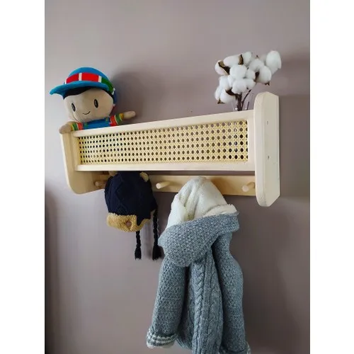 Babyroomstore Hazeranlı Wooden Coat Rack Shelf