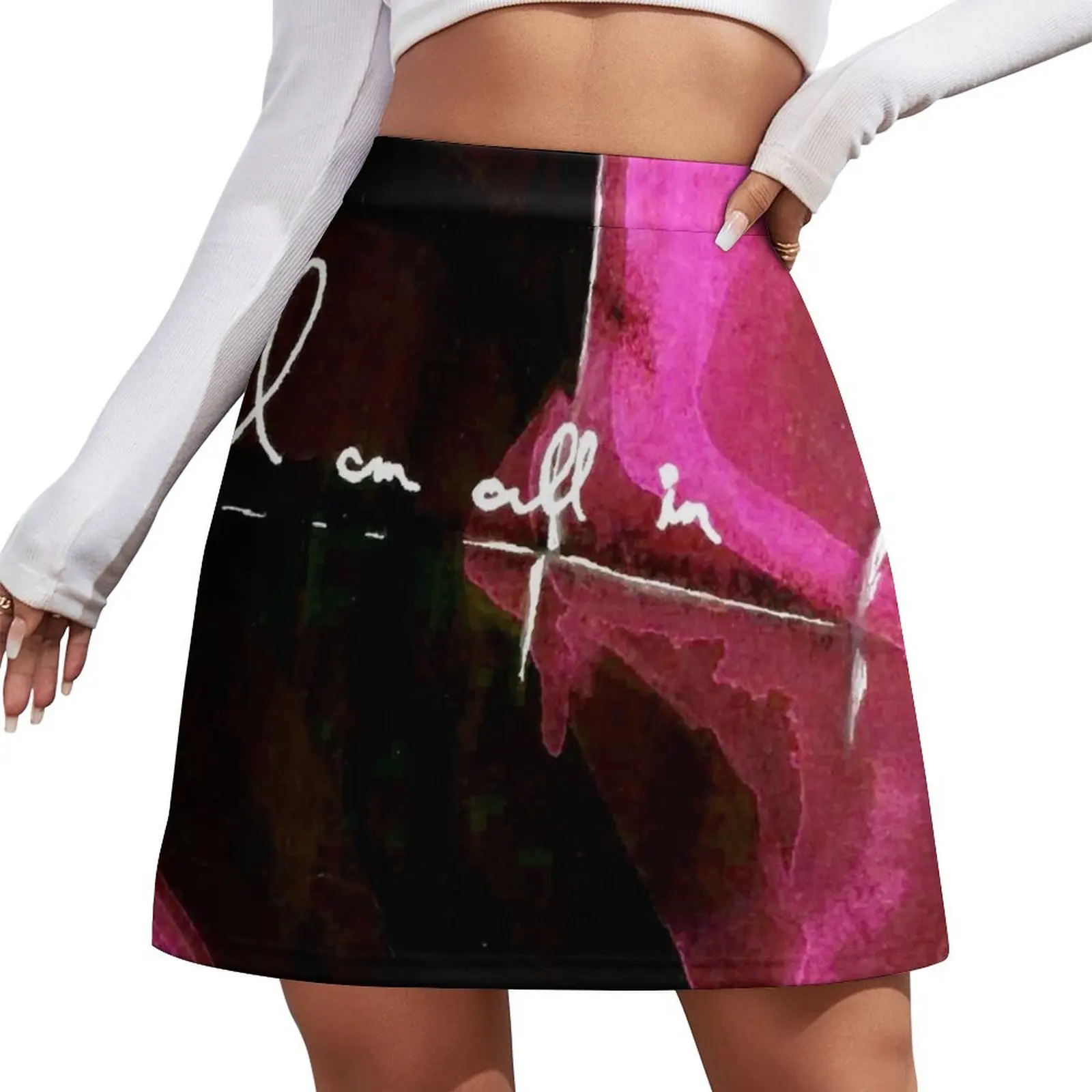 

WE 'I am all in' love message Mini Skirt School skirt luxury designer clothing women skorts for women