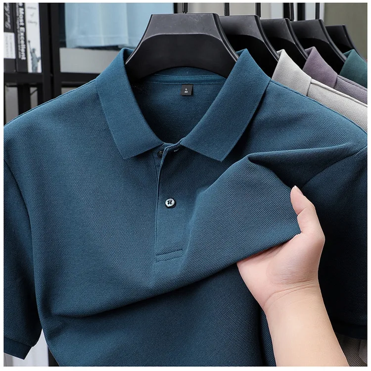 Men's 100% Cotton Polo Shirt - Summer Casual Breathable Tee,19 Colors,Ideal for Golf and Sports,Business Casual,Silk-Like Finish, image 25