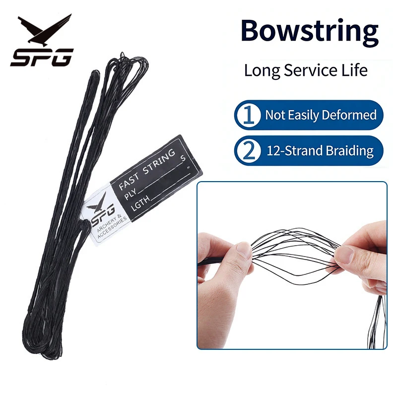 

Сменная тетивная веревка для лука, настраиваемая, 12 прядей, 48-66 дюймов, для традиционного рекурсивного лука и стрельбы из лука