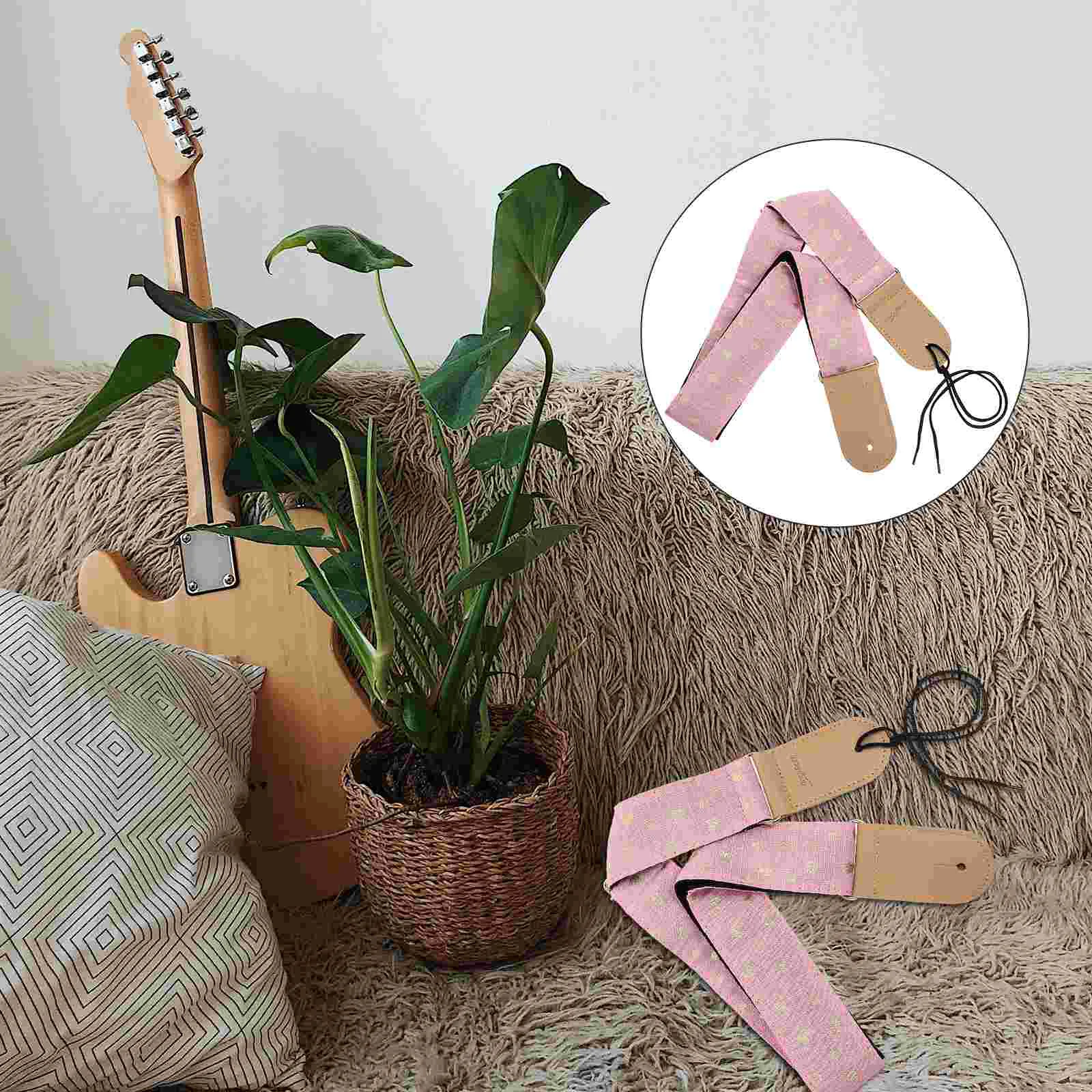 

1Pc Guitar Belt Decorative Guitar Strap Creative Guitar Accessory (Pink) Stylish Guitar Strap Guitar Supply