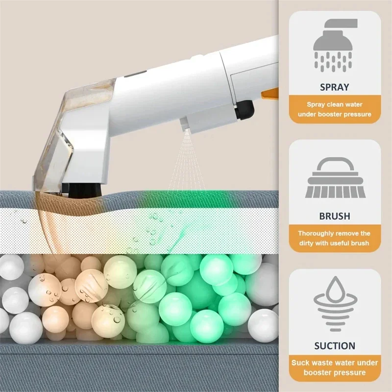 منظف سجاد الحيوانات الأليفة المحمول، مكنسة كهربائية قوية للسجاد والبساط والأريكة ومقاعد السيارة وآلة تنظيف البقع العميقة للأثاث