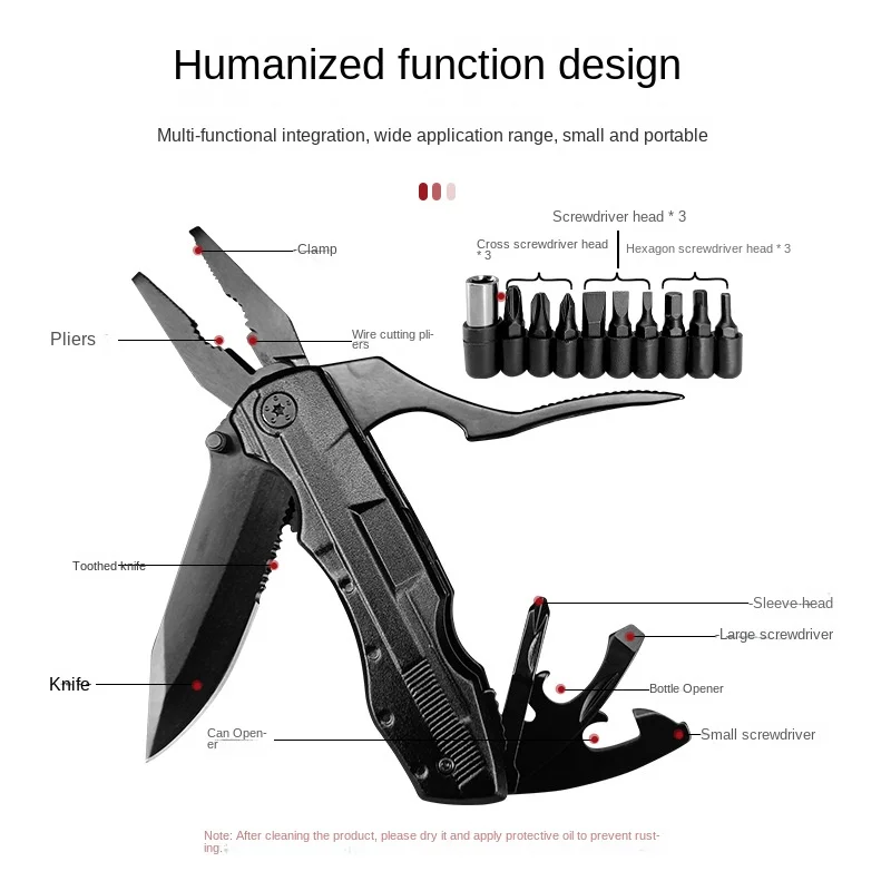 Outdoor EDC Multifunctional Tool Mini Folding Tool Pliers Stainless Steel Multifunctional Knife Pliers