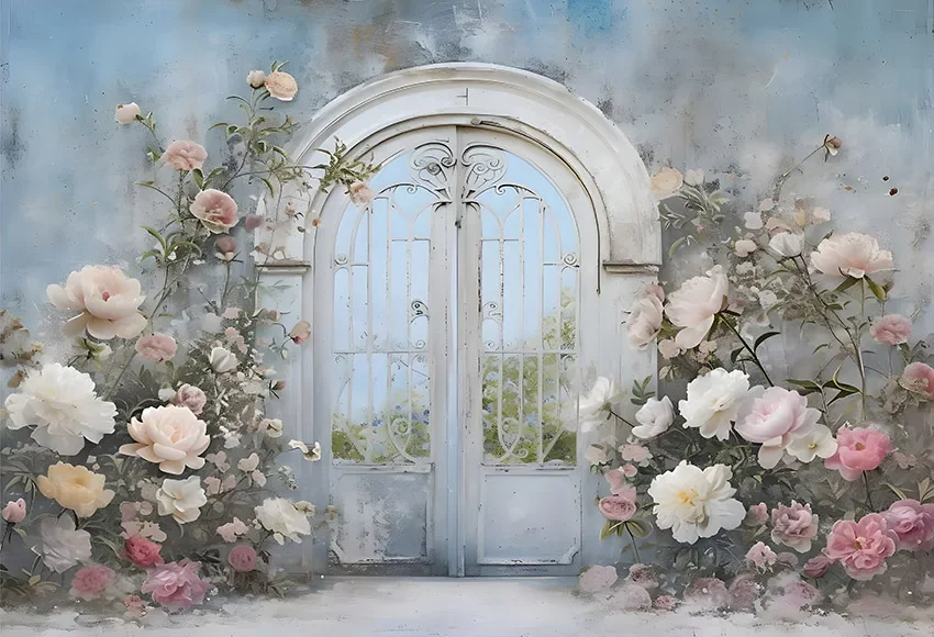 Mehofond خلفيات للتصوير الفوتوغرافي الربيع زهرة حديقة العجائب فتاة حفلة عيد ميلاد رومانسية الباب الأمامي ديكور خلفية الصورة