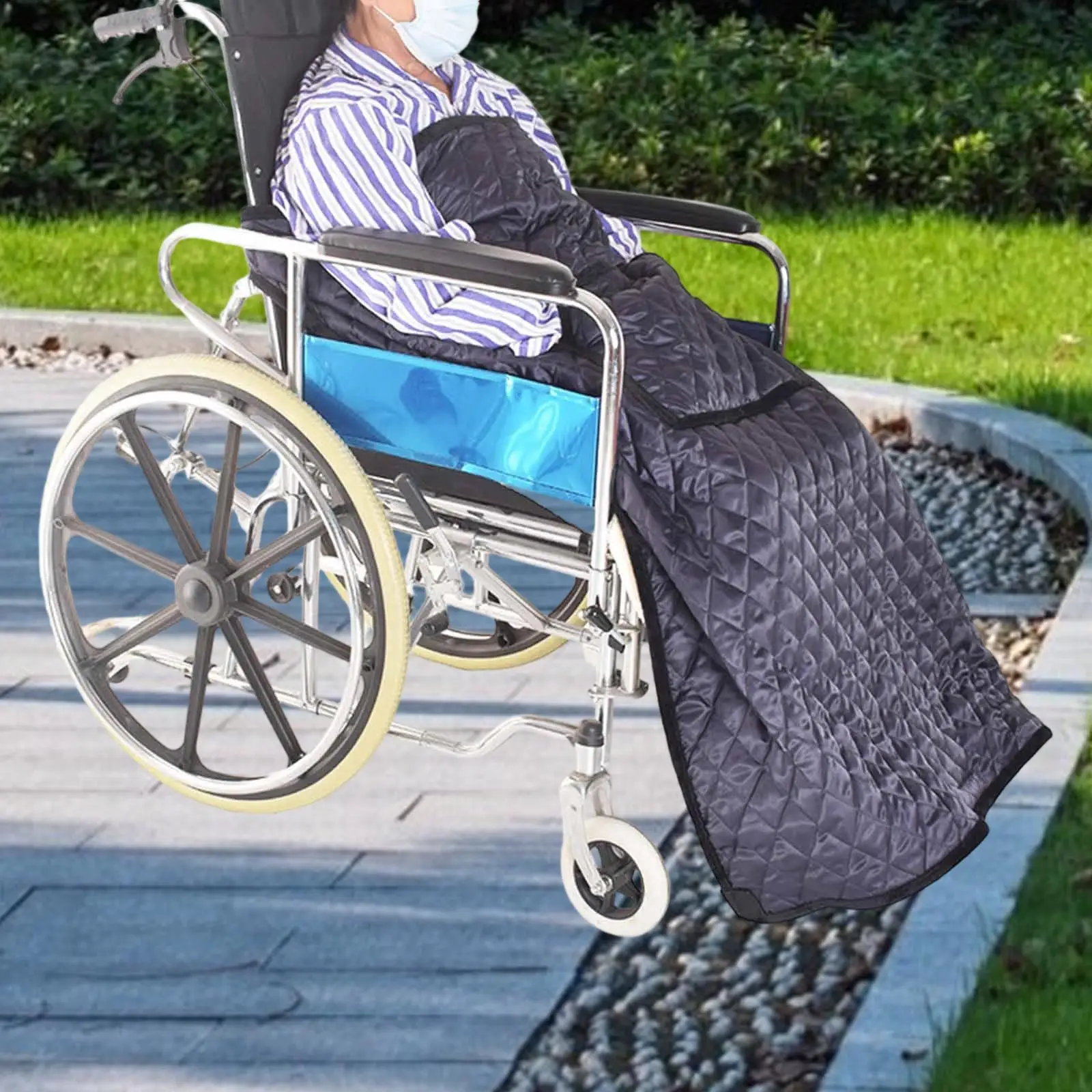 Blanket Thick Flannel Universal Fit Lower Body Leg Warm Cover for Electric Mobility Aid