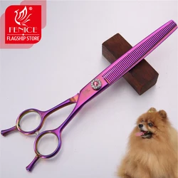 Fenice Professional JP440C steel 7.0 inch Pet Grooming Hair-dressing Cutting Thinning Scissors Shears for Pet Beautician tesoura