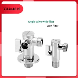 All Copper Belt Filter Angle Valve 3/4 IN To 1/2IN Triangle Valve One In Two Out Three-way Angle Valve Kitchen Bathroom Switch