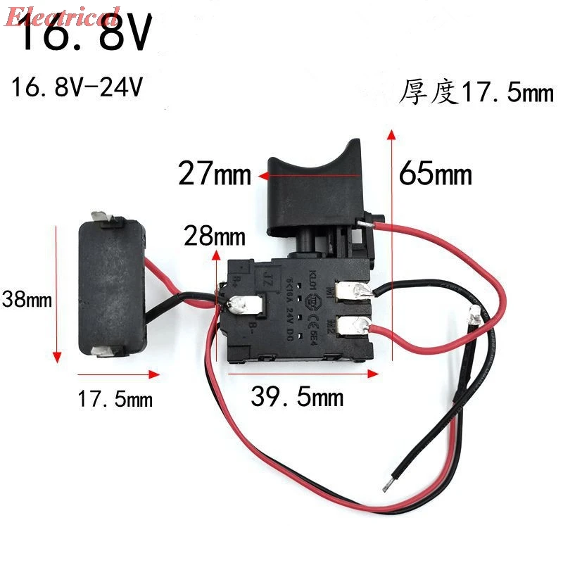 1pc 12V Rechargeable Drill Switch 16.8V Hand Drill 21V Electric Wrench Universal Electric Drill Forward And Reverse Speed Switch