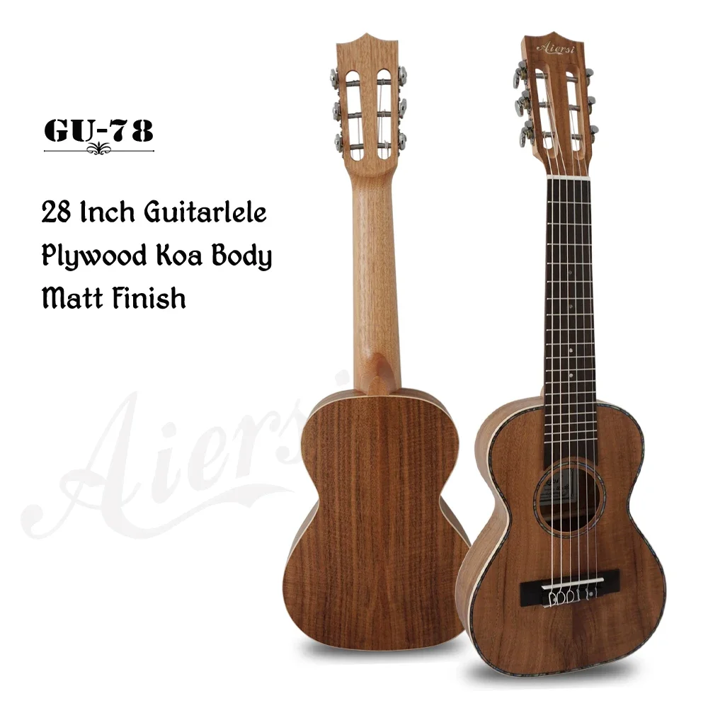 28 Inch 6 Sring Small Size Koa Body Portable Travel Hawaii mini Ukelele Guitar