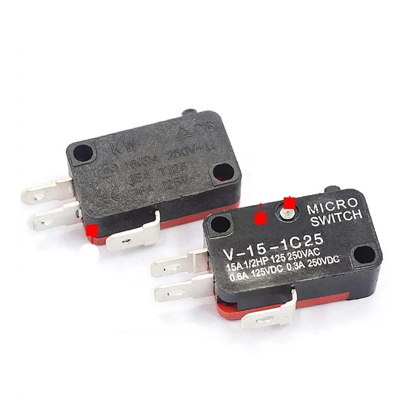 V-15 V-151 V-152 V-153 V-154 V-155 V-156-1C25 Micro Switch 16A 250VAC SPDT Momentary Travel Limit Switch 1NO1NC Lever Roller