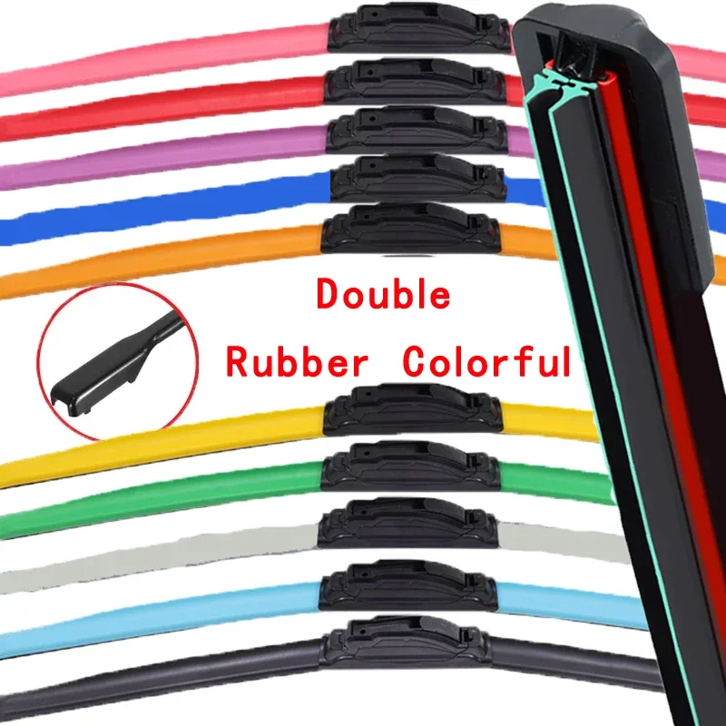 Colorful Vatl5.1. Car Windshield Wiper blades Universal Soft Double layer Rubber Frameless Bracketless 16\