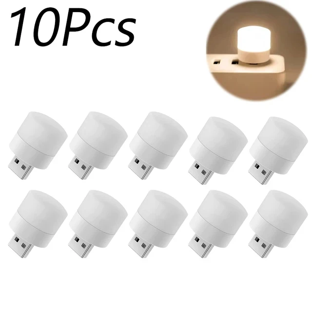 10/1 STKS USB Nachtlampje Mini LED Nachtlampje USB Plug Lamp Power Bank Opladen USB Boek Lichten Ronde Lezen Oogbescherming Lamp