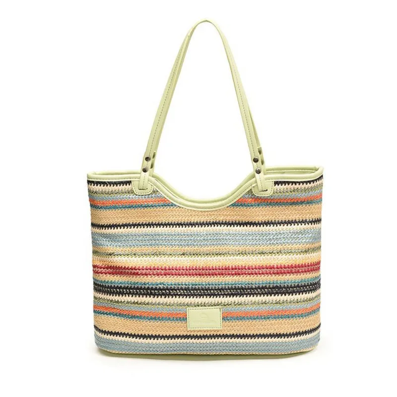 

Women's One Shoulder Tote Bag Handheld Underarm Bag Fashionable New Underarm Versatile Rainbow Stripes Large Capacity