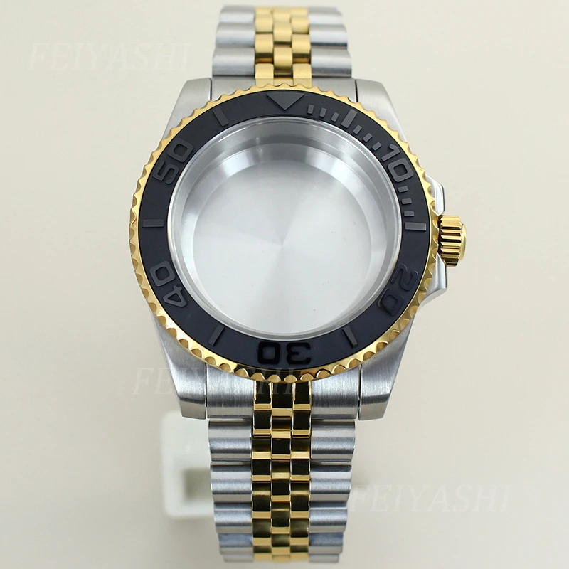 

40mm NH35 Watch Case 5-link strap 120clicks Bezel For Seiko nh34 nh35 nh36 nh38 Miyota 8215 ETA 2824 Movement 28.5mm Dial Yacht