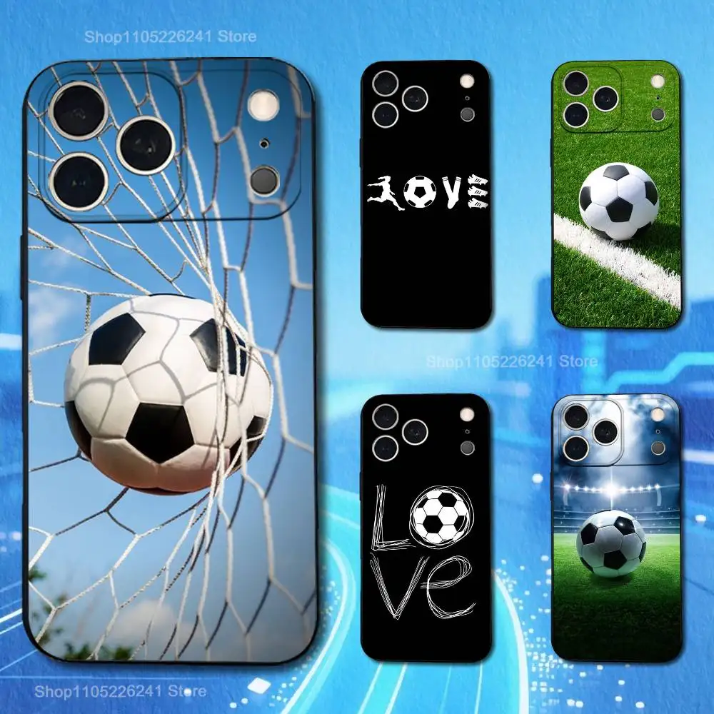 

Passionate Sports Football Phone Case For iPhone 17,16,15,14,13,12,11,Plus,Pro Max,XS,X,XR,SE,Mini,8,7,Soft Silicone Black