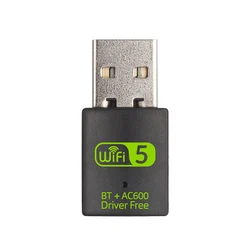 2-in-1 USB WiFi Bluetooth-compatible 5.0 Adapter 802.11ac 600Mbps Dual-band 2.4/5Ghz Wireless Network Receiver WiFi Dongle