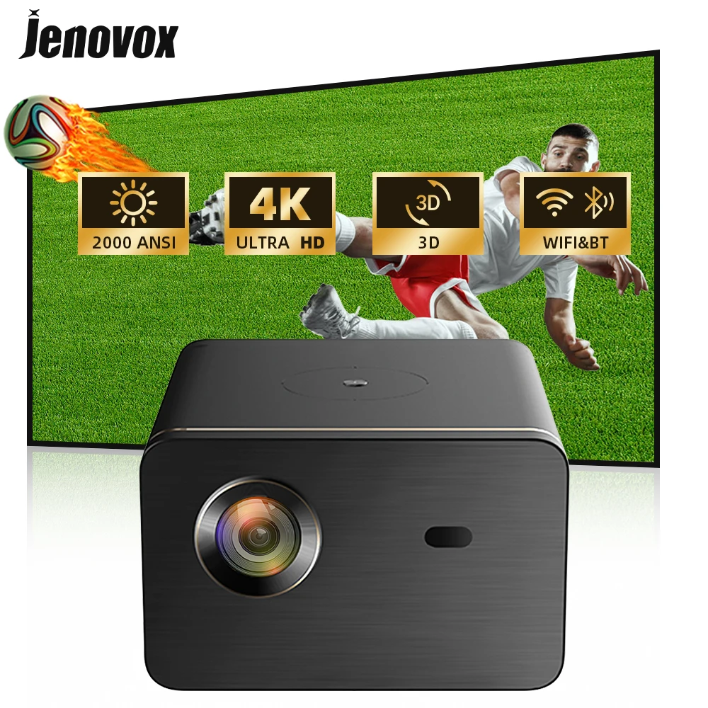 

ЛОГОТИП на заказ Jenovox M4000 Pro 2000ANSI люмен высокая яркость FHD 1080P DLP Smart WIFI 3D видеопроектор 4K для кинотеатра