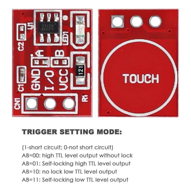 50Pcs Ttp223 Touch Button Modular Self-Locking Jog Capacitive Switch Single-Channel Transformation