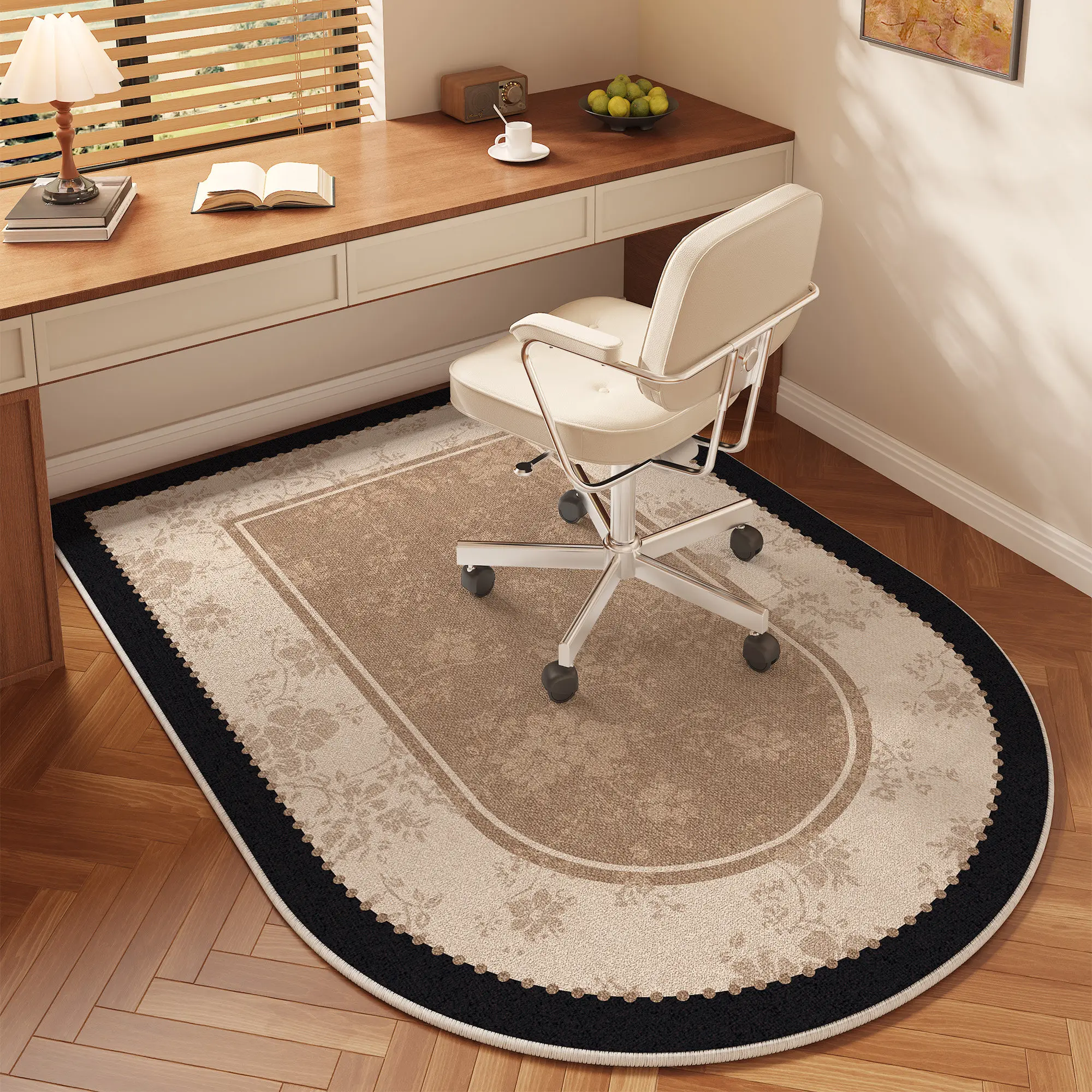 VIKAMA 2026 Vintage Style Office Chair Cushion Anti Slip Wear Resistant Floor Mat Bedroom Study Game Room Home Decor Carpet