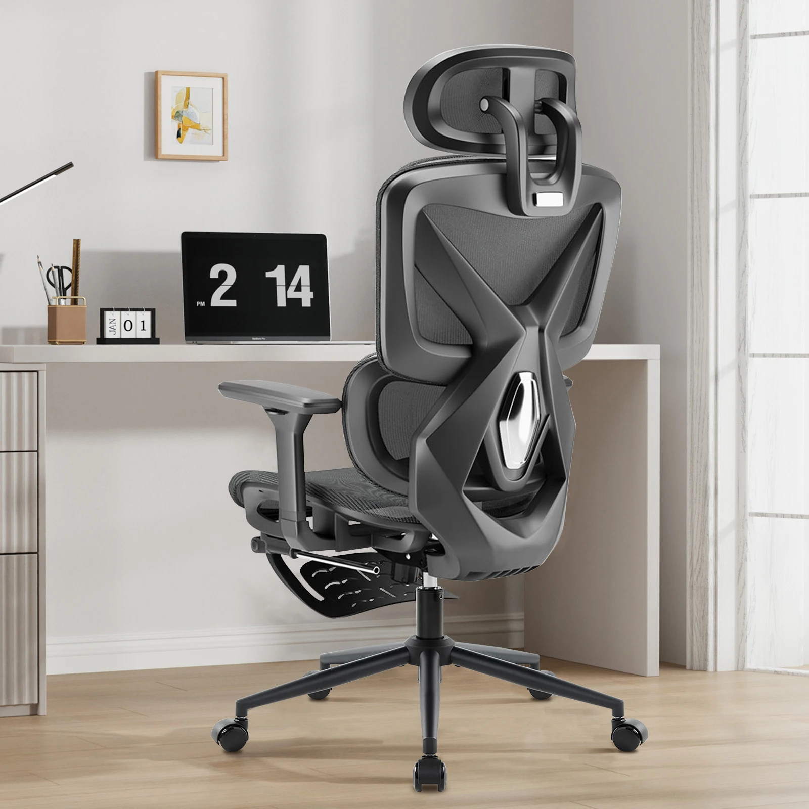 Cadeira ergonômica de escritório Python Fly Premium, cadeira gamer preta, cadeira executiva, cadeira de estudo