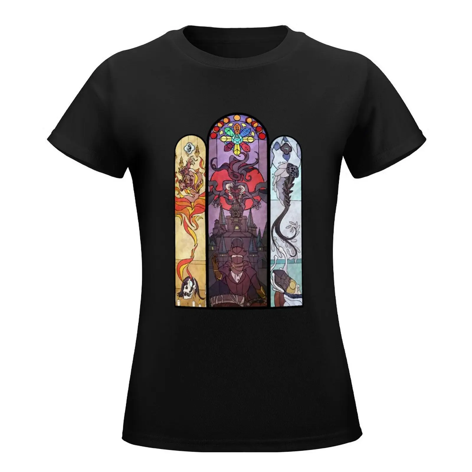 Yharnam Stained Glass T-Shirt quick drying female tops fashion woman blouse 2024