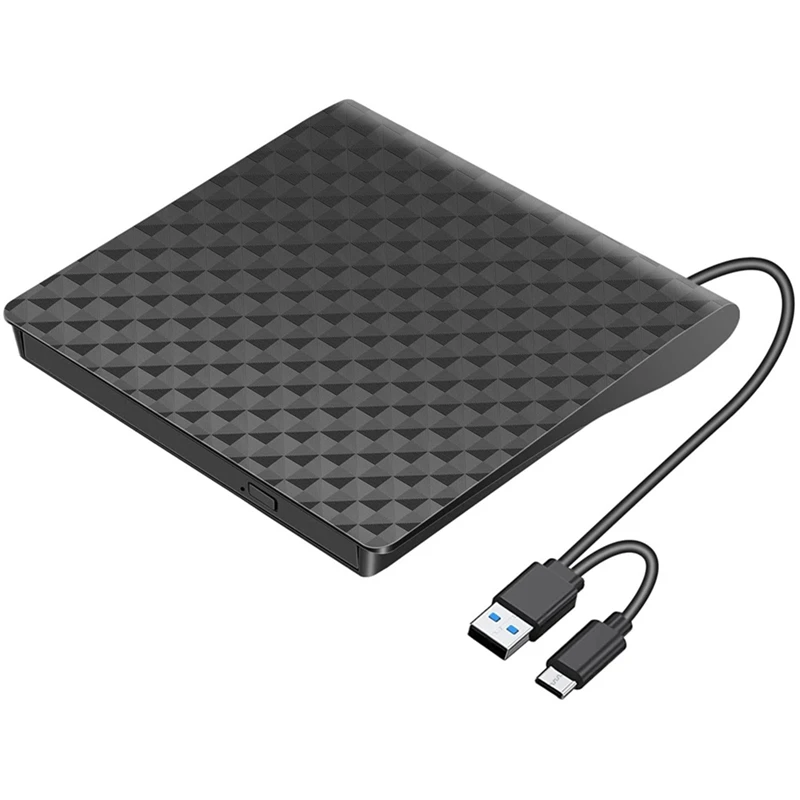 USB 3.0 Type C External CD DVD Player Optical Drive Reader Player Portable DVD CD Drive Burner Reader for Laptop Desktop-ABVP