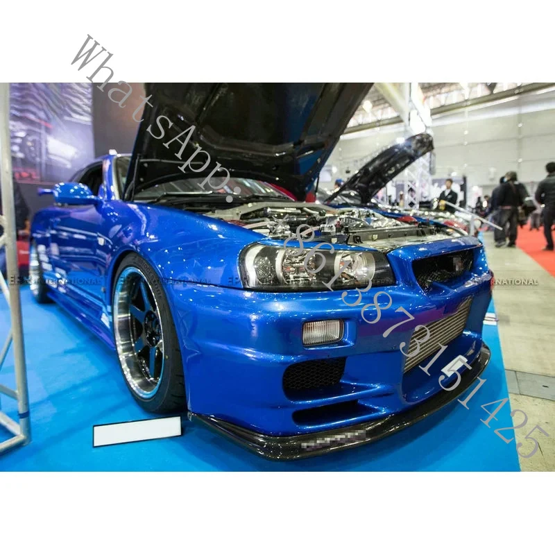 

Подходит для Skyline GTR R34: Передний спойлер в стиле TS из карбона (малый обвес с нижним сплиттером)