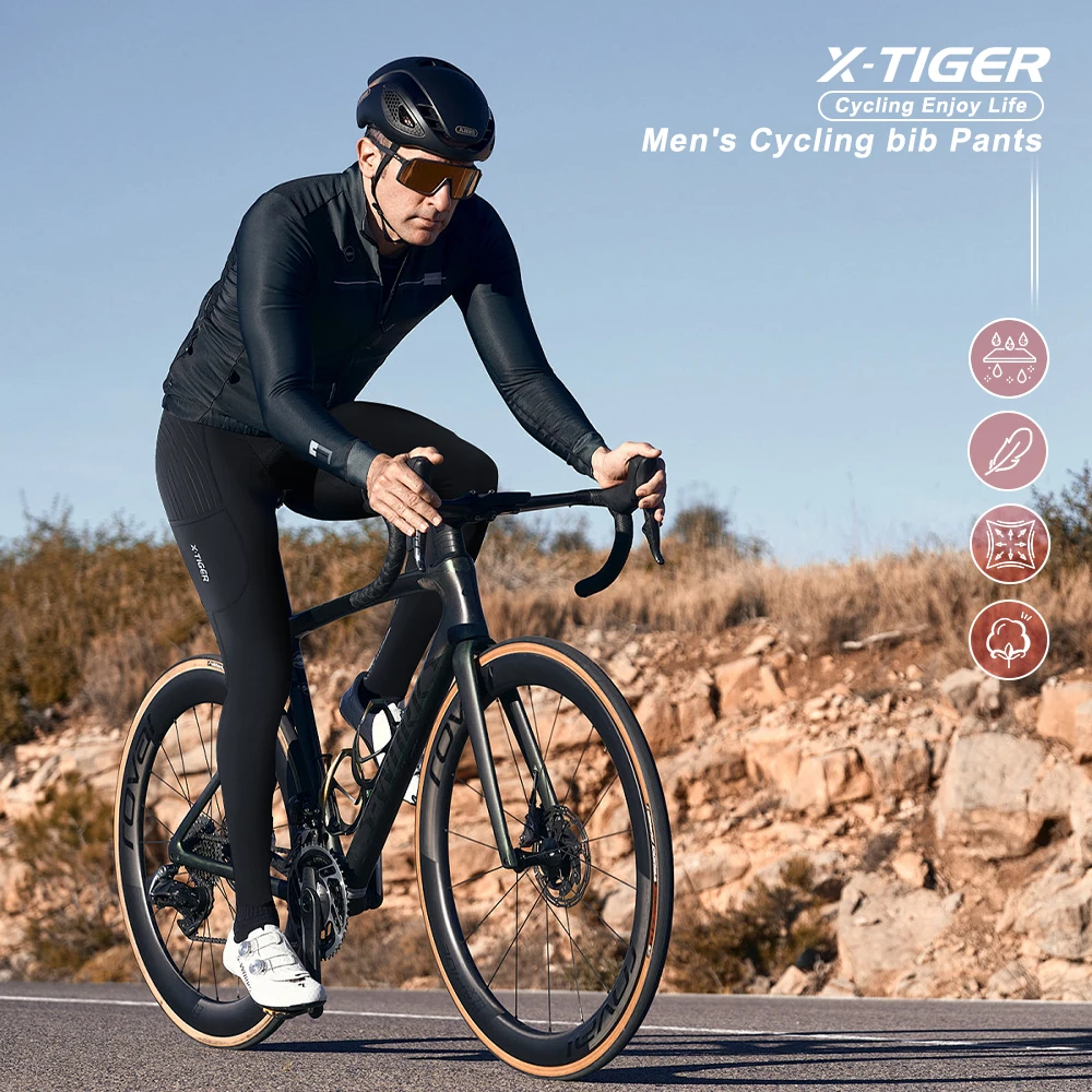 X-TIGER Cycling Bibs Pants Bike Tights Triathlon 5D Gel Padded Pro Lycra Bicycle Pants Breathable Men Mountain Biking Pants