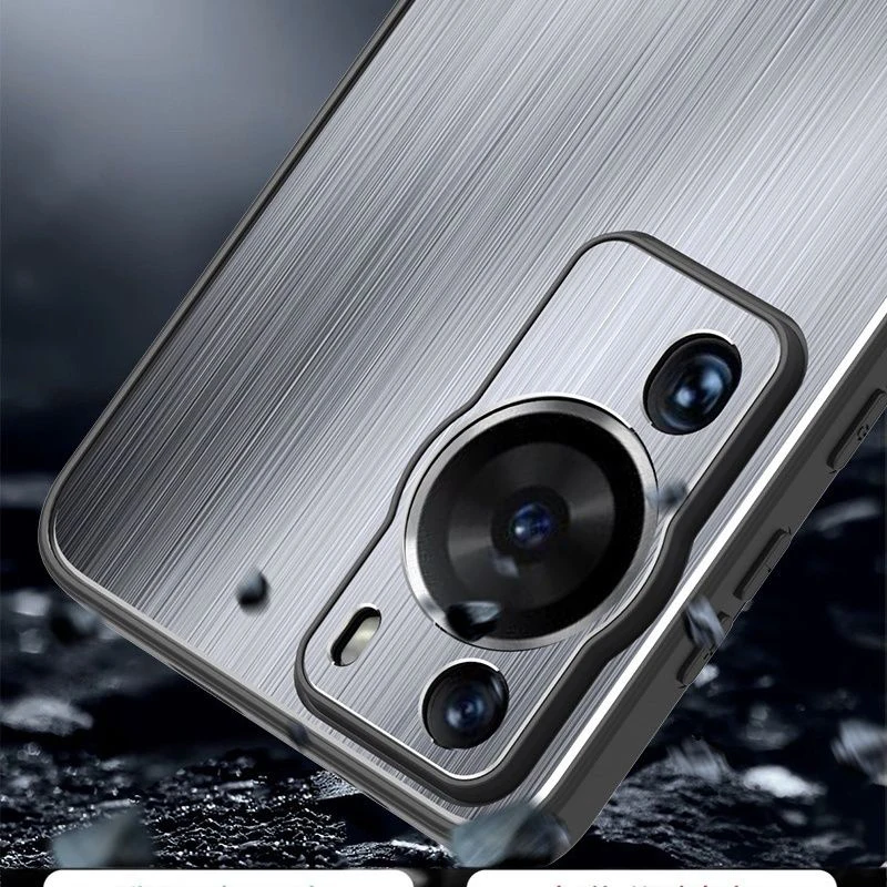 For Huawei P60 Pro Metal Case Lens Full Pack Frosted Anti-fall Brushed Phone Cover for HuaweiP60 P60Pro Protective Back Shell