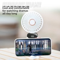 2025 New USB Handheld Mini Fan Desktop Foldable Neck Fan Digital Display  3-Speed Quiet Turbo Fan Portable Personal Cooler Y2K