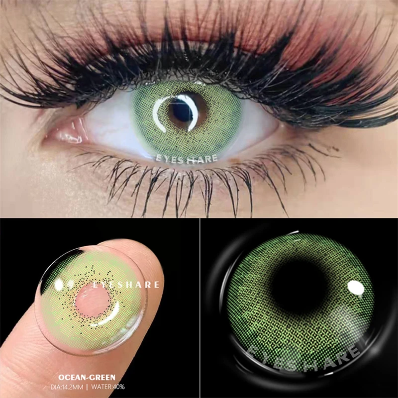 EYESHARE Color Contact Lenses for Eyes Cosmetic Color Lenses Green Color Contact Lenses Eye Cosmetic Color Lens Eyes Beauty Eyes