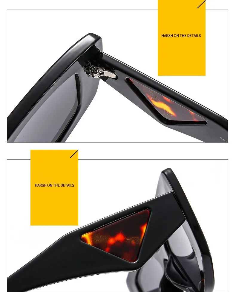 KAMMPT Übergroße Vintage Sonnenbrille Frauen Mode Unregelmäßigen Farbverlauf Shades Brillen Trendy Luxus Marke Design UV400 Sonnenbrille – Detail 17