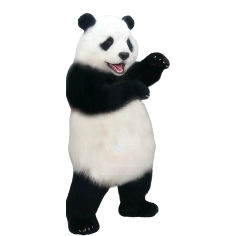 High Quality Realistic Plush Panda Mascot Costume Adult Lovely Panda Theme Cartoon Carnival Mascotte Costumes Fancy Dress 2049