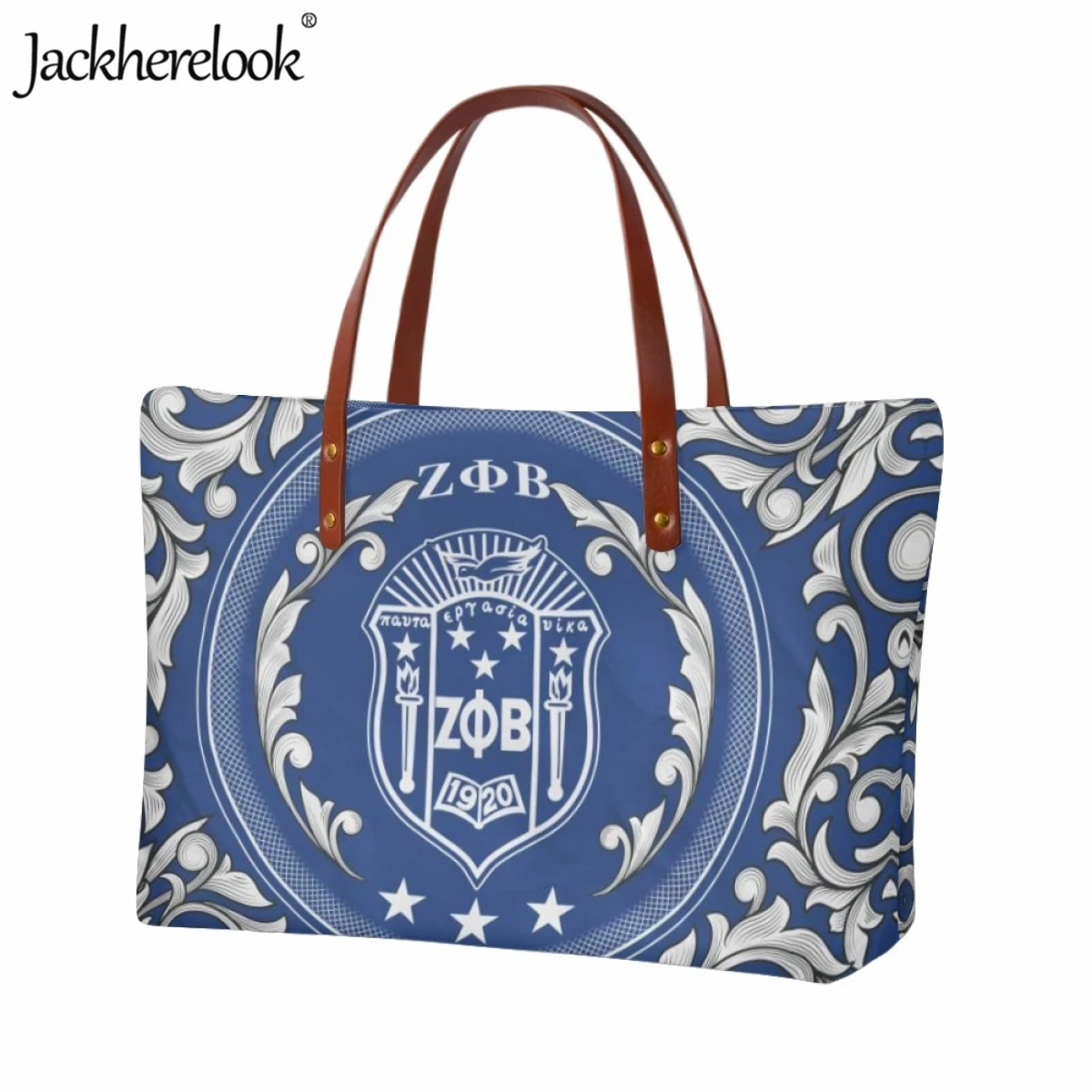 Jackherelook Zeta Phi Beta Sorority 1920 Women's Handbags Fashion New Classic Large Capacity Shoulder Bag Shopping Tote Bag