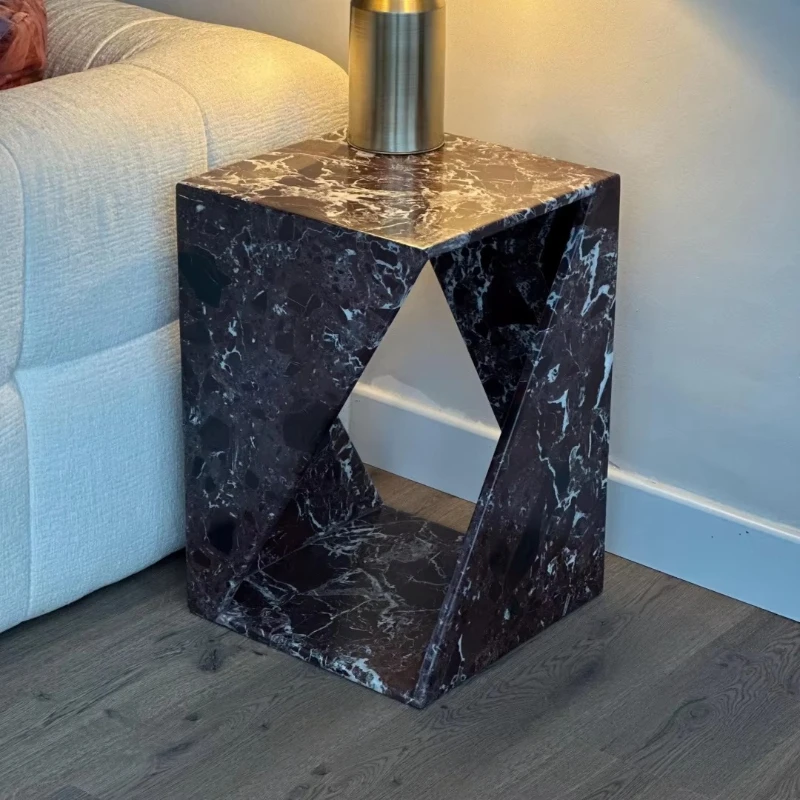 

Modern real marble side table natural travertine living room furniture home