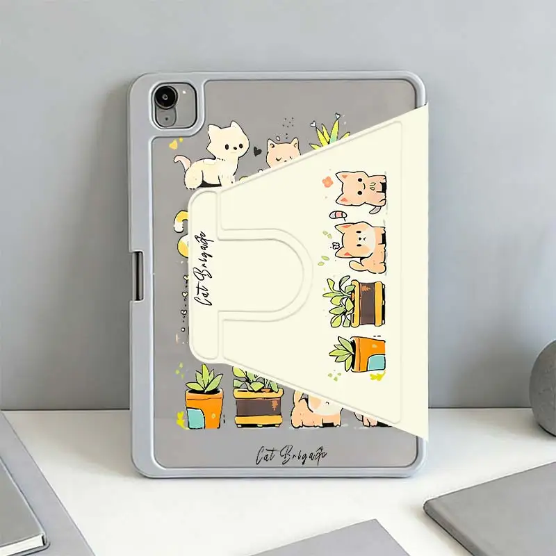 Tri-Fold 360° Rotation Smart Case For IPad Mini6 8.3 Pro 10.5 Pro11 iPad 10.2 7/8/9 4/5 10.9 10th iPad A16 2025 11 Air11/13