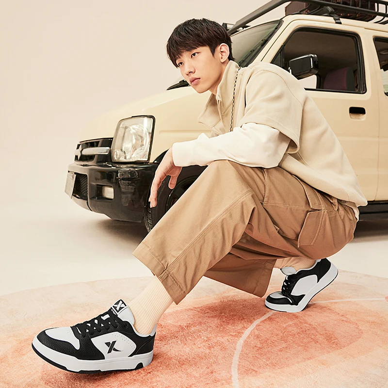 Xtep Skateboarding Shoes For Men 2024 Autumn Comfortable Skate Shoes Wear-Resistant Stability Street Style Sneakers 876319310036